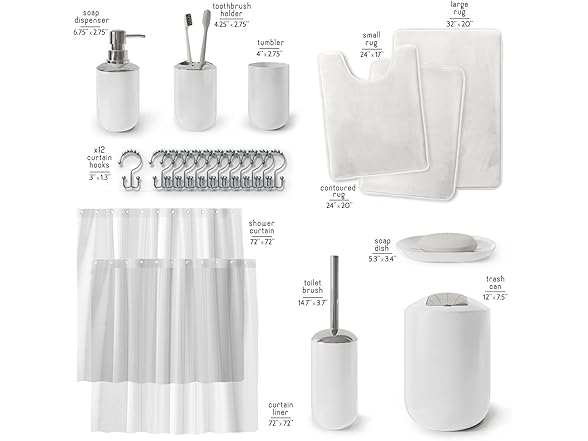 Clara Clark White Bathroom Set