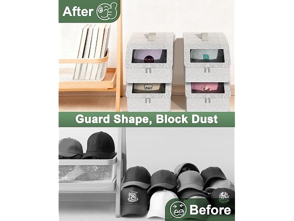 Cigorea 2-Pack Stackable Hat Box Holder