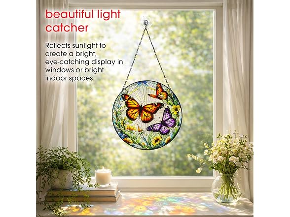 Alpine Corp Butterfly Suncatcher 8in