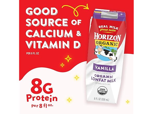 6PK Horizon Organic Shelf Stable 1% Lowfat Milk