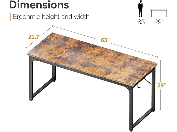 Coleshome 63 Inch Computer Desk