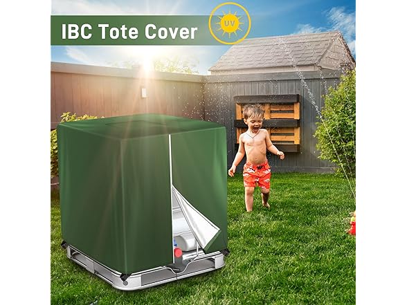 Green Zipper IBC Tote Cover, 275 Gallon