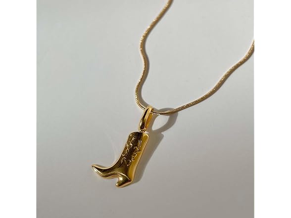 IQIC Cowboy Boot Necklace for Women Gold