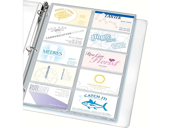 Avery Clear Business Card Organizer Page