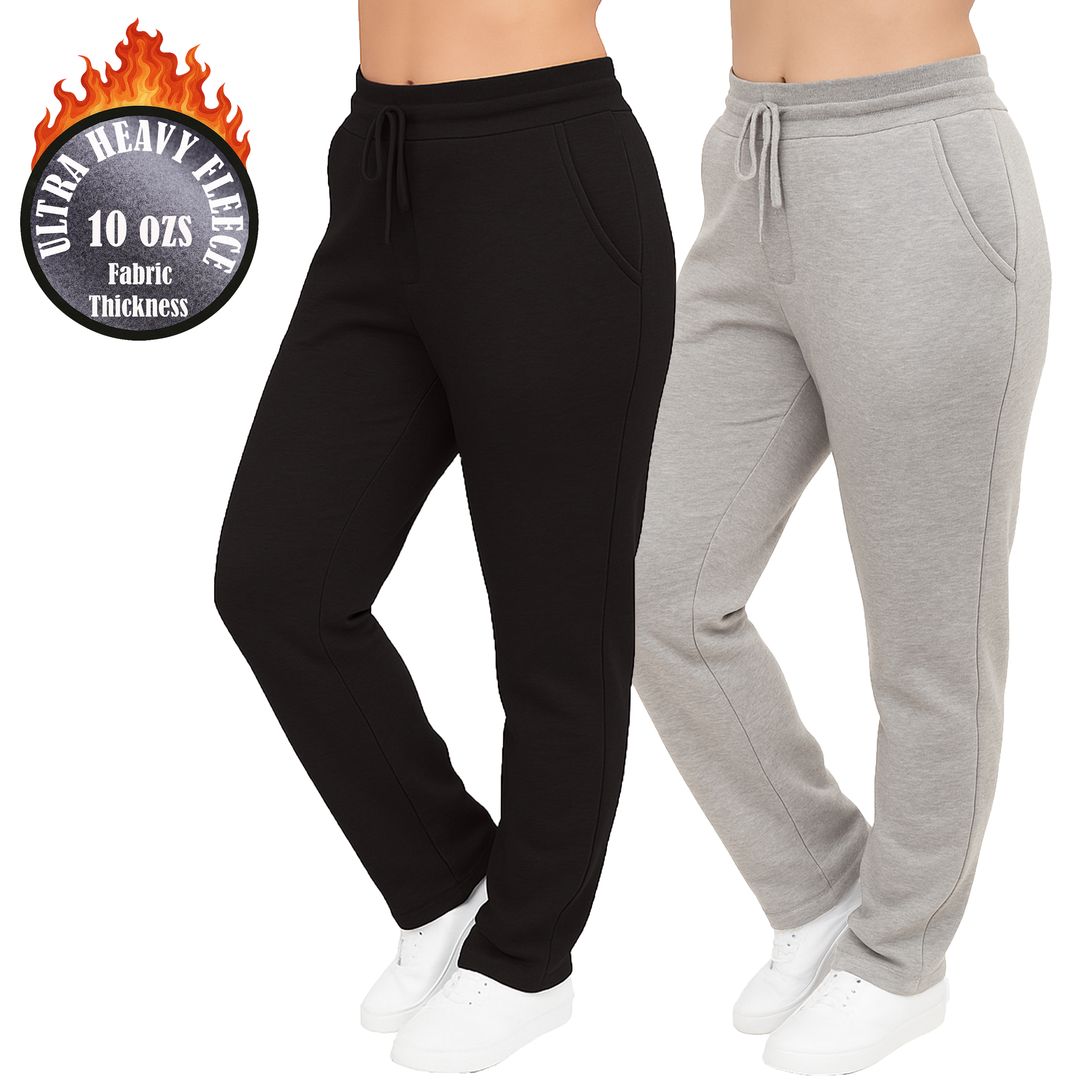 Womens Heavyweight Fleece-Lined Sweatpants (1 or 2pk) - Gallery 26