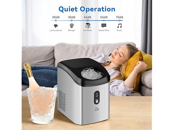 HobbyField 45dB Self-Cleaning Ice Maker