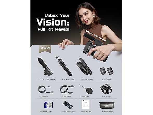 BREGOO 5K Video Camera Camcorder