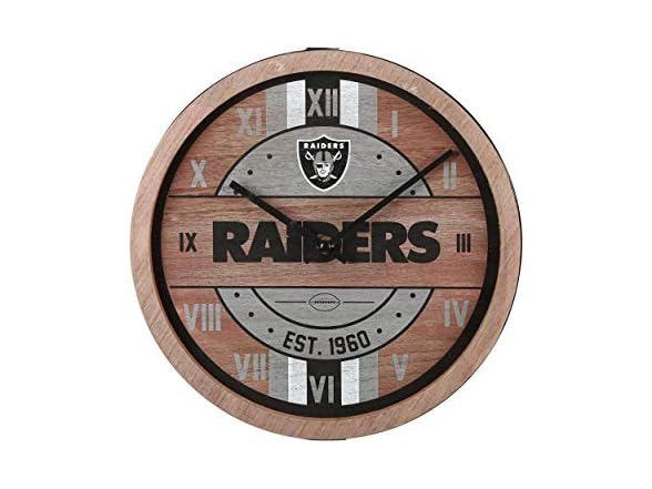 OAKLAND RAIDERS Barrel Wall Clock