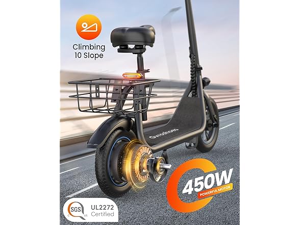 GYS-C1 E-scooter with seat and basket