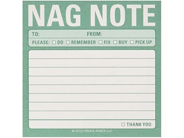 Knock Knock Nag Note Sticky Notes