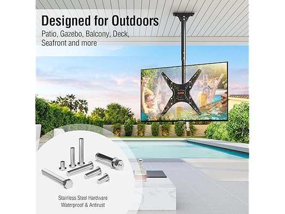 ELIVED Outdoor Ceiling TV Mount | 26-65in