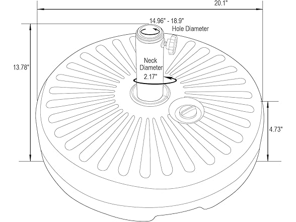 LeisureMod Bovilar Umbrella Base Black