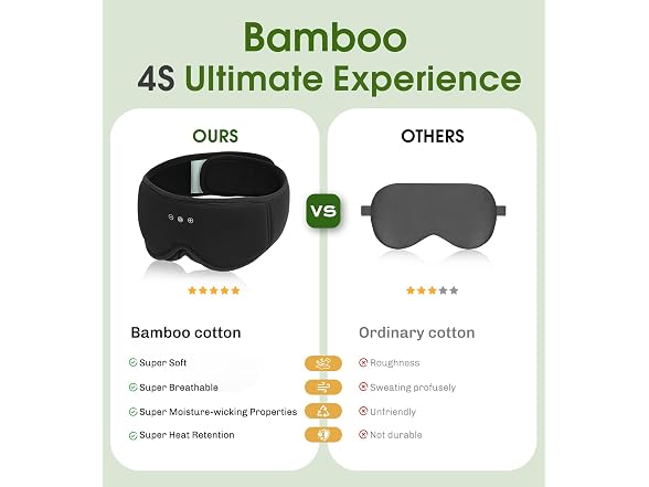 Bamboo Cotton Large Sleep Mask With