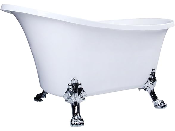Kingston Brass Clawfoot Tub,Glossy White/Polished Chrome