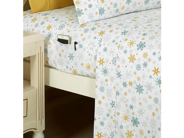 Elegant Comfort Snowflake Bed Sheets TwinXL