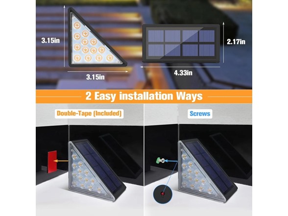 Hakol 12 Pack Solar Step Lights, 80 Lumen