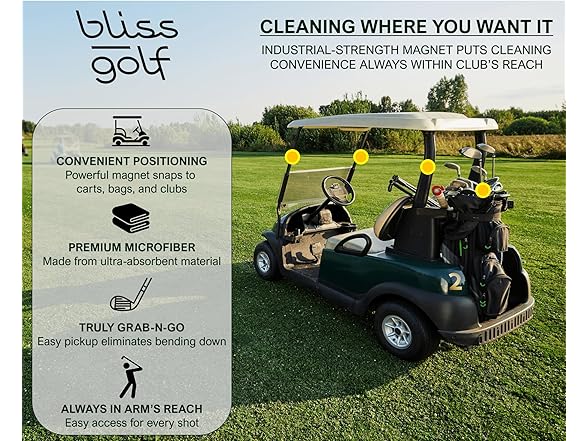 Bliss Golf Magnetic Golf Towel