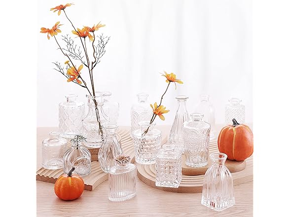 Arme 32 piece clear bud vases