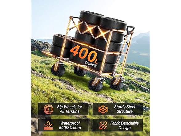 Collapsible Wagon Double Decker Grey