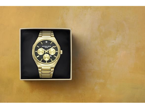 Geoffrey Beene Mens Watch Black Dial