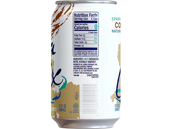 8PK LaCroix Sparkling Water, Coconut, 12 Fl oz