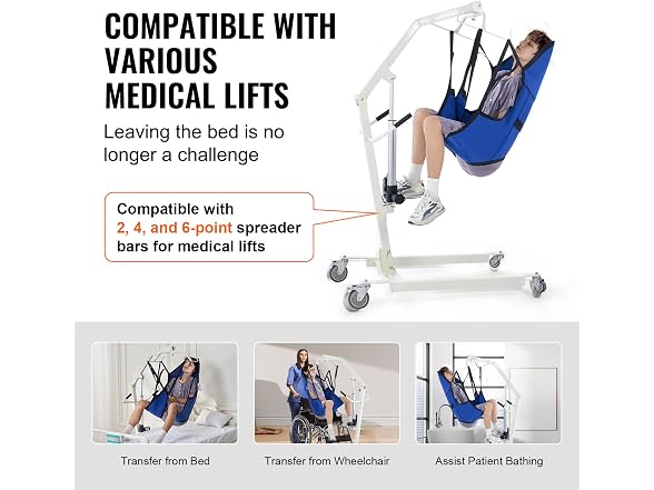 VEVOR Patient Lift Sling with Head Support- Large Size