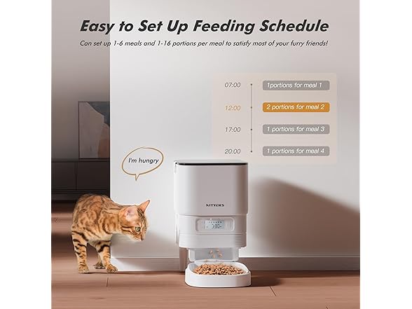 Nityers 4L Timed Automatic Cat Feeder