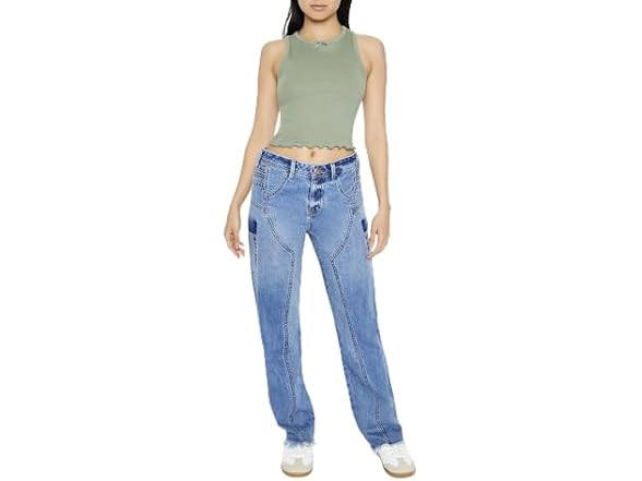 Forever 21 (29) Low-Rise Straight Cargo Jeans