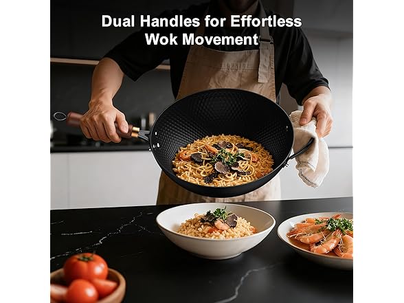 Todlabe Carbon Steel Nonstick Wok Pan