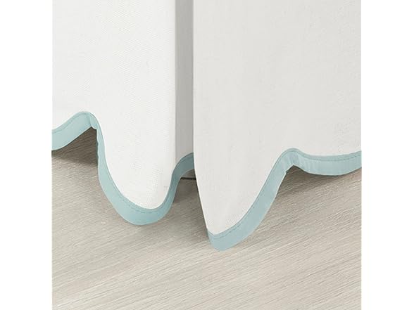 Lush Decor Coastal Chic Scallop Edge Linen Bed Skirt