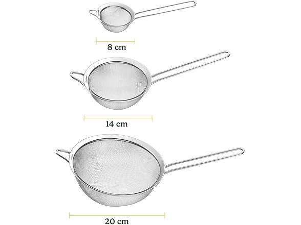 Cuisinart Set of 3 Fine Mesh Stainless Steel Strainers