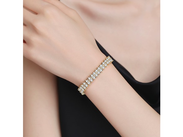 18K Simulated Diamond Tennis Bracelet