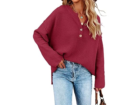 Women’s Oversized V Neck Knit Sweater