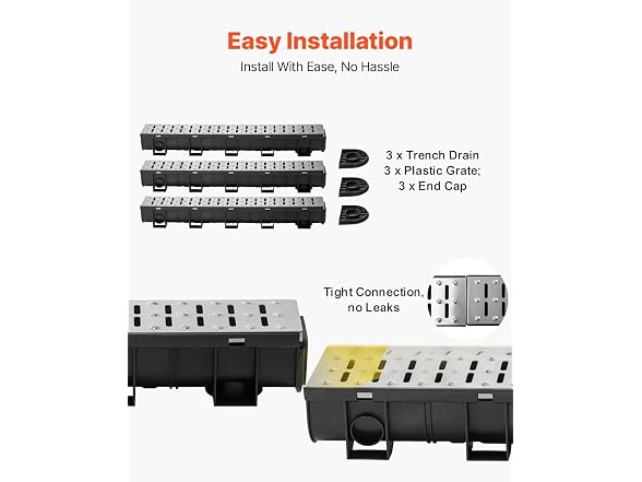 Trench Drain System, Channel Drain with Metal