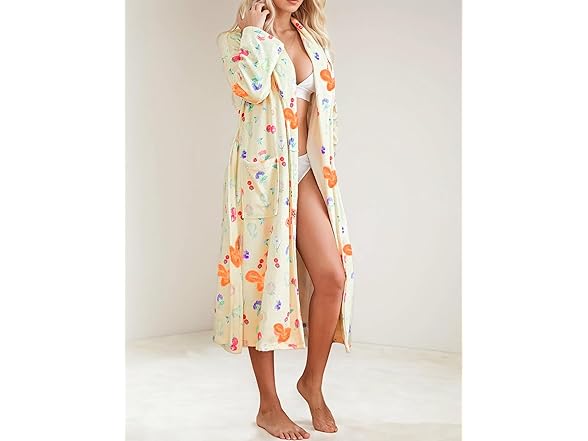 Yellow Fruit Bathrobe Womens