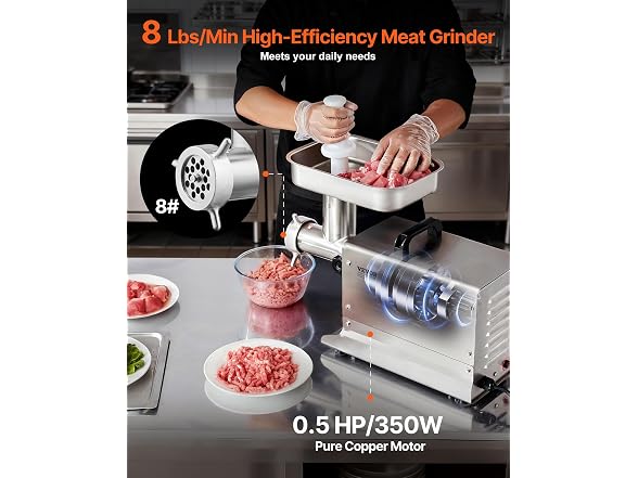Meat Grinder, 7 Lbs/Min Capacity Electric Meat