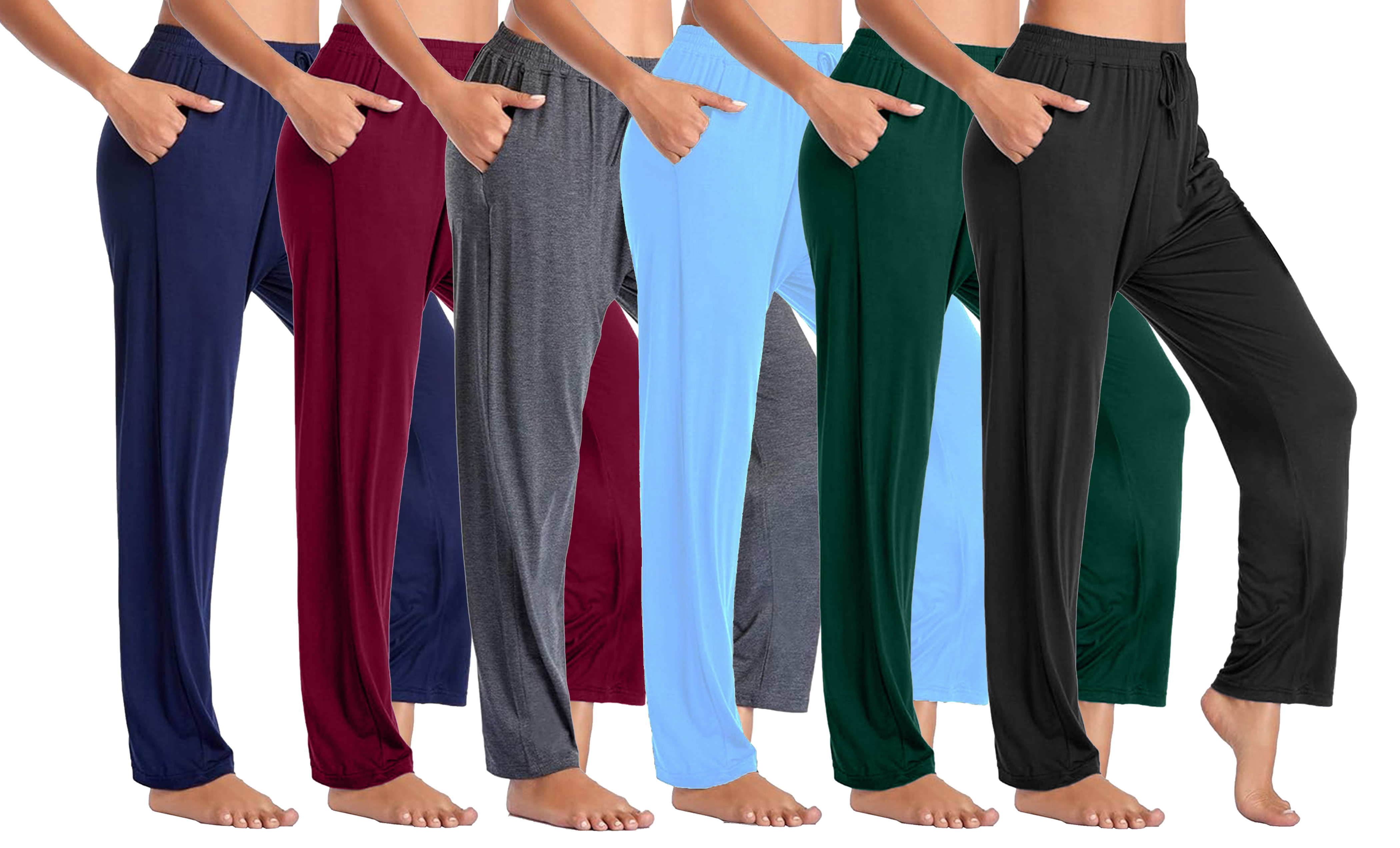3Pk Womens Loose Fit Classic Lounge Pants - Gallery 11