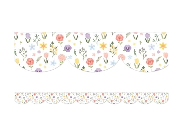 Teacher Created Resources Spring Garden Scalloped Trim