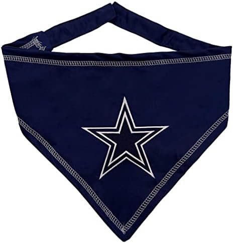 Pets First NFL Dallas Cowboys TIE Bandana, Large/X-Large. Dog Bandana Scarf Bib for Pet Cat Dog. The Ultimate Game-Day, Party Bandana (DAL-3550-L-XL)