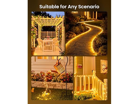 Minetom Solar Fairy Lights, 2 Pack Total 66 FT 200 LED Solar String Lights