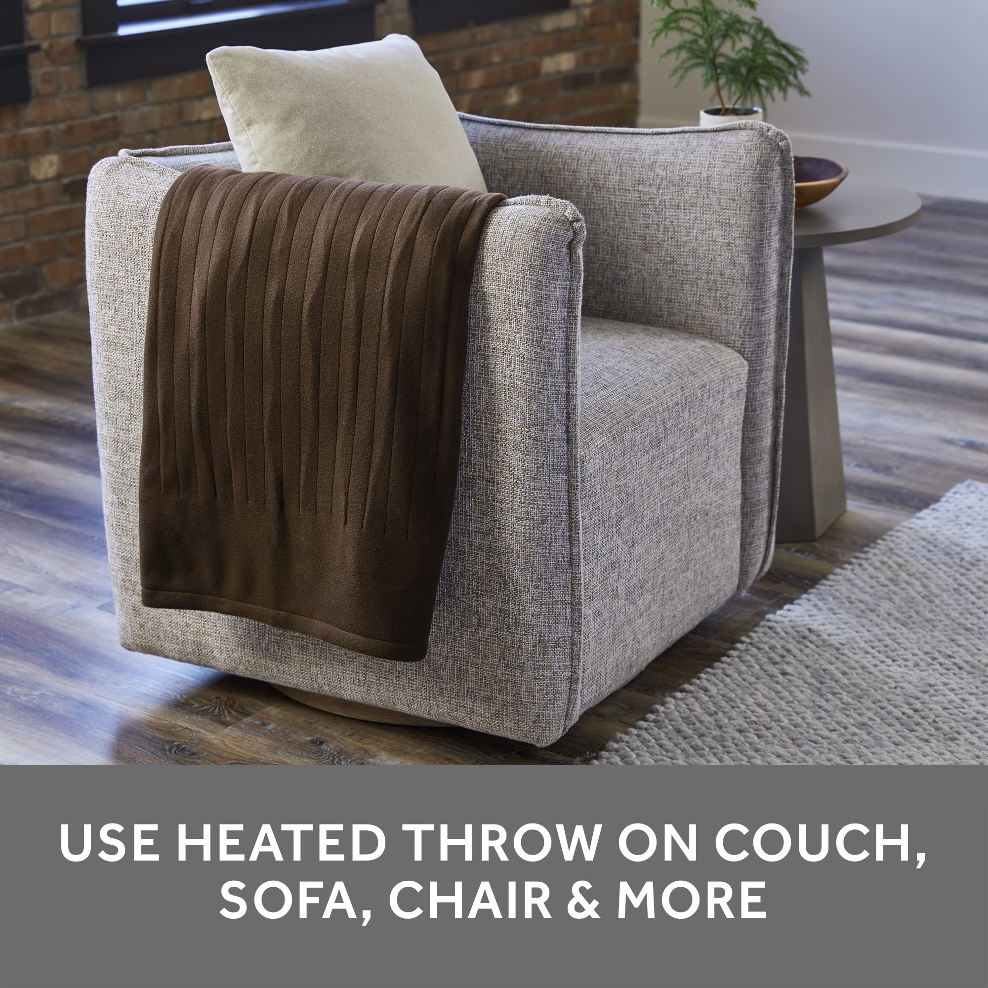 Sunbeam Heated Personal Throw - Walnut - Gallery 15