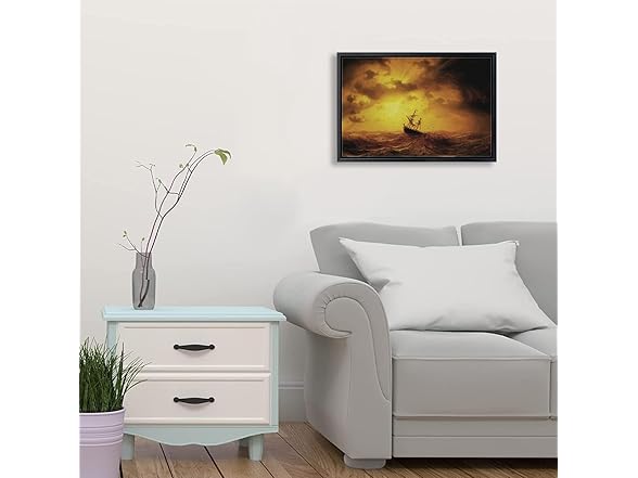 Aubeeba Sailboat Wall Art Sunset Poster