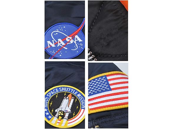 Coriresha Men (L) Nasa Embroidery Slim Windbreaker