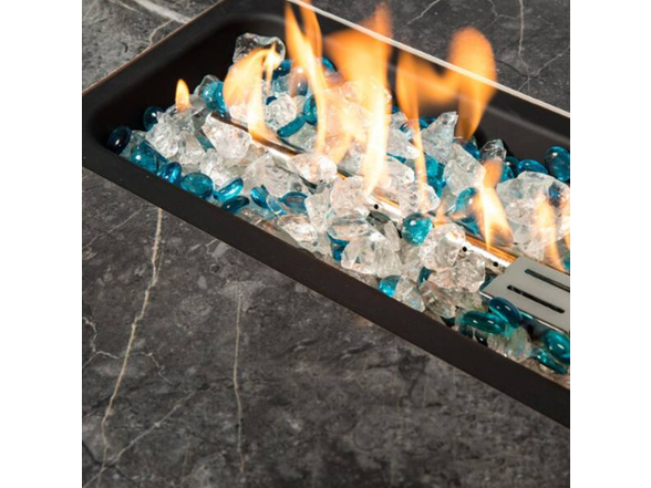 Ada 32" Brown Wicker Fire Table + Lid & Cover