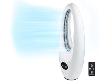 $39.99 Comfort Zone 28" Oscillating Bladeless Tower Fan with Remote dealfomo