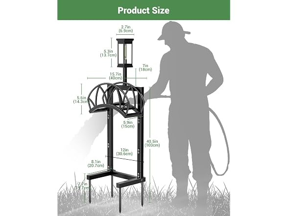 HZE Solar Garden Hose Holder Stand
