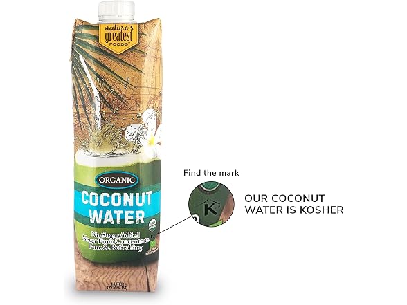 Nature's Greatest Foods, Organic Coconut Water, 6pk