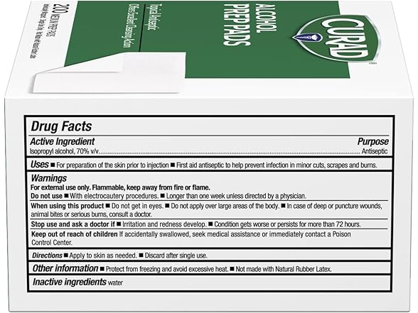 Curad Alcohol Prep Pads 200ct