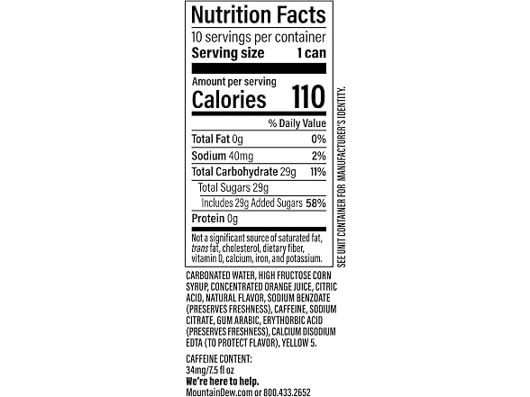 Mountain Dew Soda, 7.5 Fl Oz Mini Cans