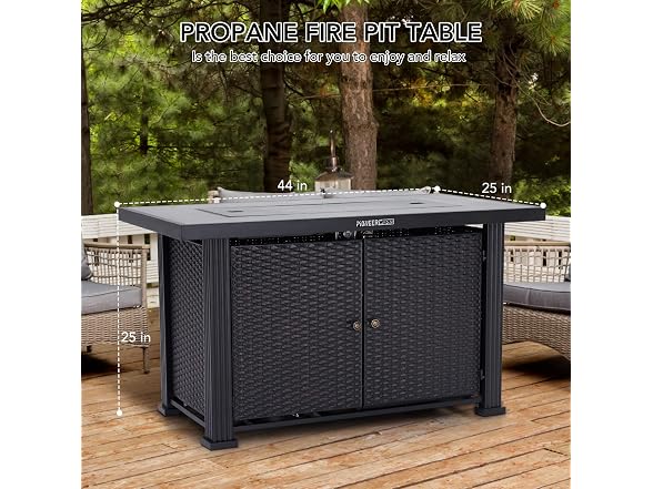 44" Propane Fire Pit Table, 50000BTU